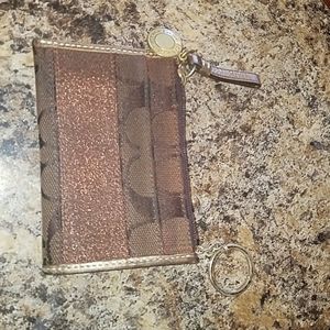 Brown Coach wallet keychain